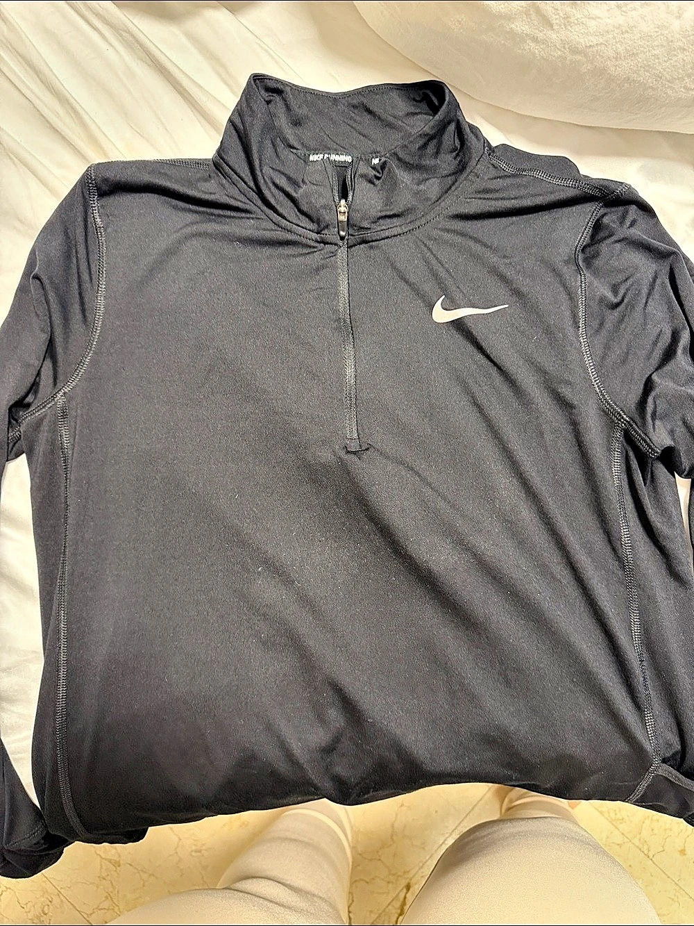 Nike Dri-FIT Running Quarter-Zip Pullover Men's Black Top